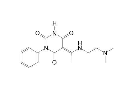 (5E)-5-(1-{[2-(dimethylamino)ethyl]amino}ethylidene)-1-phenyl-2,4,6(1H,3H,5H)-pyrimidinetrione