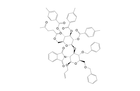 ALLYL-(6-O-LEVULINOYL-2,3,4-TRI-O-PARA-TOLUOYL-BETA-D-GLUCOPYRANOSYL)-4,6-O-BENZYLIDENE-2-DEOXY-2-PHTHALIMIDO-BETA-D-GLUCOPYRANOSIDE