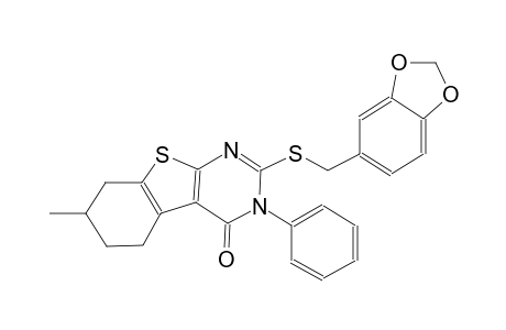benzo[4,5]thieno[2,3-d]pyrimidin-4(3H)-one, 2-[(1,3-benzodioxol-5-ylmethyl)thio]-5,6,7,8-tetrahydro-7-methyl-3-phenyl-