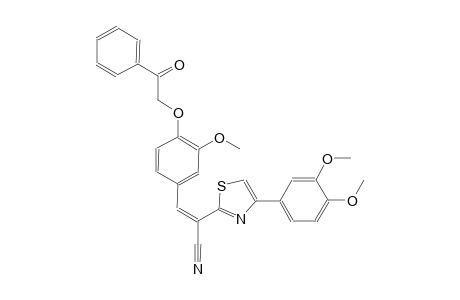 (2Z)-2-[4-(3,4-dimethoxyphenyl)-1,3-thiazol-2-yl]-3-[3-methoxy-4-(2-oxo-2-phenylethoxy)phenyl]-2-propenenitrile