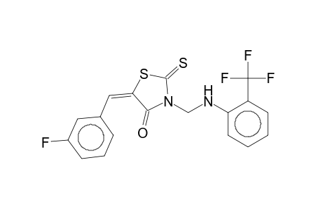 (5E)-5-(3-Fluorobenzylidene)-2-thioxo-3-([2-(trifluoromethyl)anilino]methyl)-1,3-thiazolidin-4-one