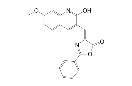(4Z)-4-[(2-hydroxy-7-methoxy-3-quinolinyl)methylene]-2-phenyl-1,3-oxazol-5(4H)-one