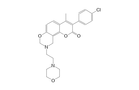 2H,8H-pyrano[2,3-f][1,3]benzoxazin-2-one, 3-(4-chlorophenyl)-9,10-dihydro-4-methyl-9-[2-(4-morpholinyl)ethyl]-