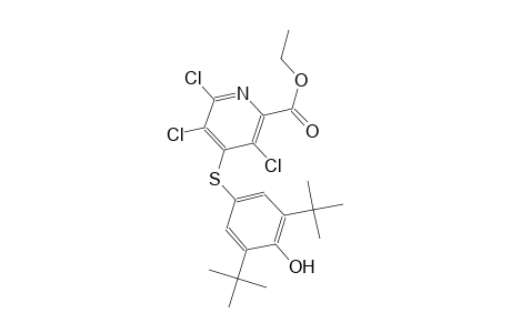 2-pyridinecarboxylic acid, 4-[[3,5-bis(1,1-dimethylethyl)-4-hydroxyphenyl]thio]-3,5,6-trichloro-, ethyl ester