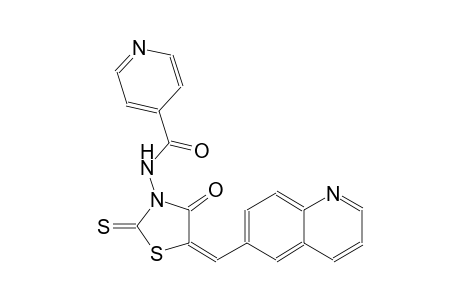 4-pyridinecarboxamide, N-[(5E)-4-oxo-5-(6-quinolinylmethylene)-2-thioxothiazolidinyl]-