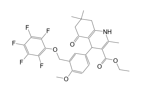 ethyl 4-{4-methoxy-3-[(2,3,4,5,6-pentafluorophenoxy)methyl]phenyl}-2,7,7-trimethyl-5-oxo-1,4,5,6,7,8-hexahydro-3-quinolinecarboxylate