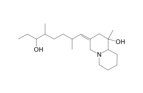7-Hydroxy-7-methyl-9-[2',5'-dimethyl-6'-hydroxy-4'-octylidene]-1-azabicyclo[4.4.0]decane