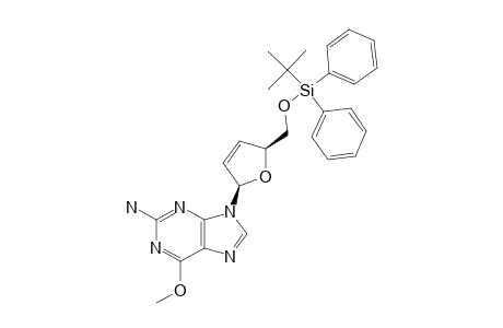 2-AMINO-9-[5-O-(TERT.-BUTYLDIPHENYLSILYL)-2,3-DIDEOXY-BETA-D-GLYCERO-PENT-2-ENOFURANOSYL]-6-METHOXYPURINE