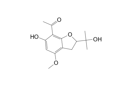Ethanone, 1-[2,3-dihydro-6-hydroxy-2-(1-hydroxy-1-methylethyl)-4-methoxy-7-benzofuranyl]-, (+)-