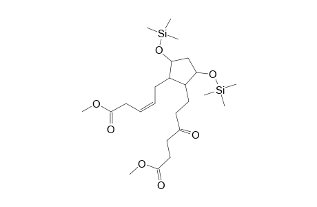 5-(2-(3-oxo-5-(methoxycarbonyl)pentyl)-3,5-di(trimethylsiloxy)cyclopenyl)-3(Z)-pentenoic acid methyl ester