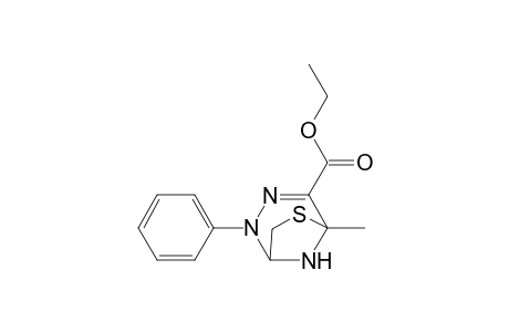6-Thia-2,3,8-triazabicyclo[3.2.1]oct-3-ene-4-carboxylic acid, 5-methyl-2-phenyl-, ethyl ester