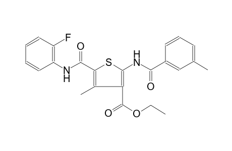 3-thiophenecarboxylic acid, 5-[[(2-fluorophenyl)amino]carbonyl]-4-methyl-2-[(3-methylbenzoyl)amino]-, ethyl ester