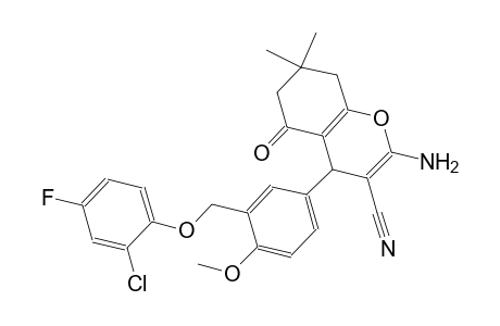2-amino-4-{3-[(2-chloro-4-fluorophenoxy)methyl]-4-methoxyphenyl}-7,7-dimethyl-5-oxo-5,6,7,8-tetrahydro-4H-chromene-3-carbonitrile