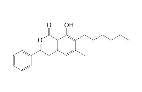 7-Hexyl-8-hydroxy-6-methyl-3-phenyl-3,4-dihydro-isochroman-1-one