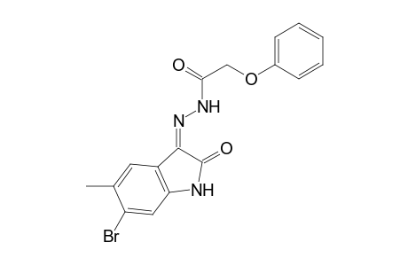 N'-[(3Z)-6-Bromo-5-methyl-2-oxo-1,2-dihydro-3H-indol-3-ylidene]-2-phenoxyacetohydrazide