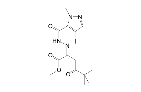 Hexanoic acid, 2-(4-iodo-1-methyl-5-pyrazolylcarbonylhydrazono)-5,5-dimethyl-4-oxo-, methyl ester