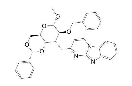 2-(METHYL-2-O-BENZYL-4,6-O-BENZYLIDENE-3-DEOXY-ALPHA-D-ALTROPYRANOSID-3-YLMETHYL)-BENZO-[4,5]-IMIDAZO-[1,2-A]-PYRIMIDINE