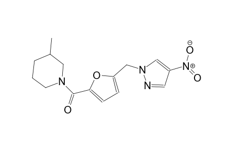 3-methyl-1-{5-[(4-nitro-1H-pyrazol-1-yl)methyl]-2-furoyl}piperidine