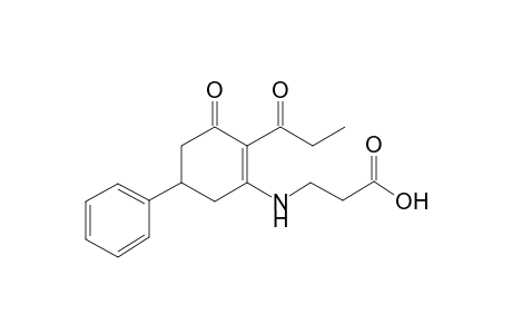 3-[(3-keto-5-phenyl-2-propionyl-cyclohexen-1-yl)amino]propionic acid
