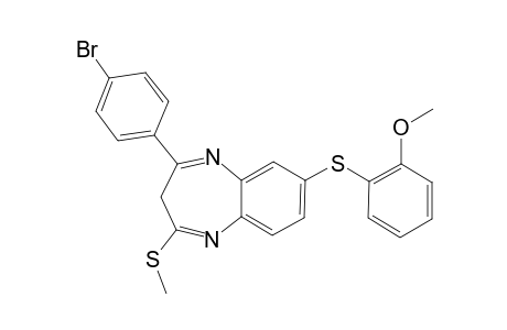 2-METHYLTHIO-3H-4-(PARA-BROMOPHENYL)-7-(ORTHO-METHOXYPHENYLTHIO)-1,5-BENZO-DIAZEPINE