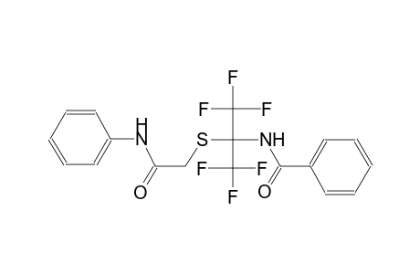 N-[1-[(2-anilino-2-oxoethyl)sulfanyl]-2,2,2-trifluoro-1-(trifluoromethyl)ethyl]benzamide