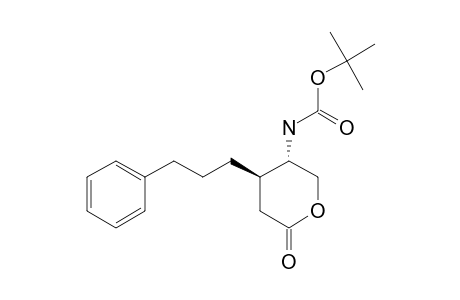 (5S)-N-(tert-Butoxycarbonyl)-(4R)-(3'-phenylpropyl)-tetrahydropyran-2-one
