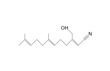 2-Hydroxymethyl-6,10-dimethyl-all-trans-1,5,9-undecatrienenitrile