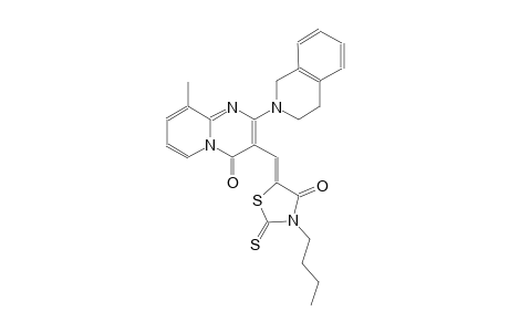 3-[(Z)-(3-butyl-4-oxo-2-thioxo-1,3-thiazolidin-5-ylidene)methyl]-2-(3,4-dihydro-2(1H)-isoquinolinyl)-9-methyl-4H-pyrido[1,2-a]pyrimidin-4-one