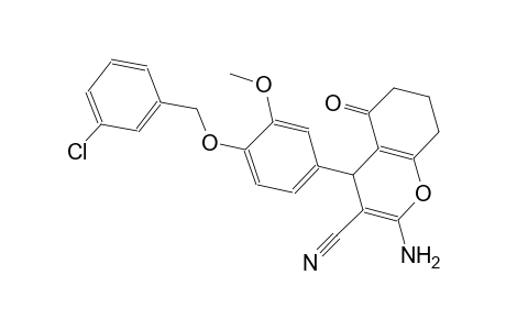 2-amino-4-{4-[(3-chlorobenzyl)oxy]-3-methoxyphenyl}-5-oxo-5,6,7,8-tetrahydro-4H-chromene-3-carbonitrile
