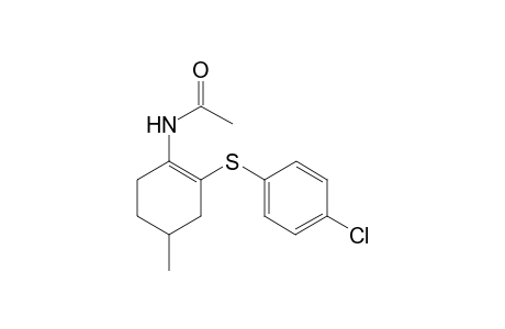 N-(2-((4-chlorophenyl)thio)-4-methylcyclohex-1-en-1-yl)acetamide