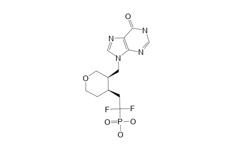 (+/-)-CIS-1,1-DIFLUORO-2-[(3S*,4S*)-3-[(6-OXO-1,6-DIHYDRO-9H-PURIN-9-YL)-METHYL]-TETRAHYDRO-2H-PYRAN-4-YL]-ETHYLPHOSPHONIC-ACID