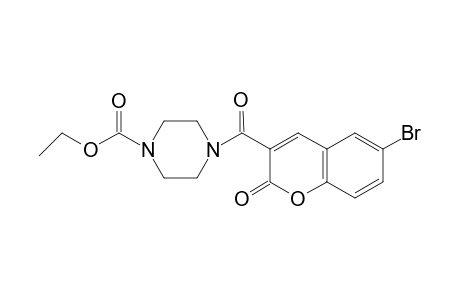 4-(6-bromo-2-keto-chromene-3-carbonyl)piperazine-1-carboxylic acid ethyl ester
