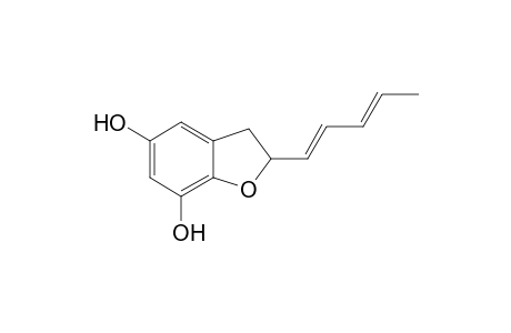 2-[(1E,3E)-penta-1,3-dienyl]-2,3-dihydro-1-benzofuran-5,7-diol