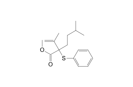 Hexanoic acid, 5-methyl-2-(1-methylethenyl)-2-(phenylthio)-, methyl ester