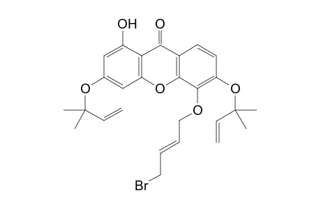 (E)-5-(4-Bromobut-2-enyloxy)-1-hydroxy-3,6-bis(2-methylbut-3-en-2-yloxy)-9H-xanthen-9-one