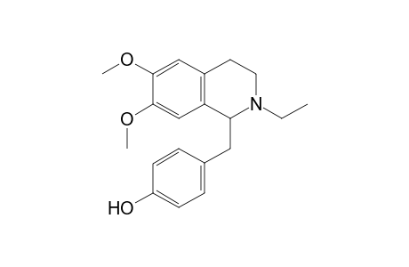(+/-)-1-(4-Hydroxybenzyl)-6,7-dimethoxy-N-ethyl-1,2,3,4-tetrahydroisoquinoline