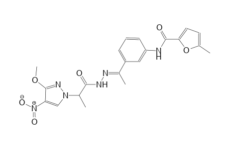 N-(3-{(1E)-N-[2-(3-methoxy-4-nitro-1H-pyrazol-1-yl)propanoyl]ethanehydrazonoyl}phenyl)-5-methyl-2-furamide