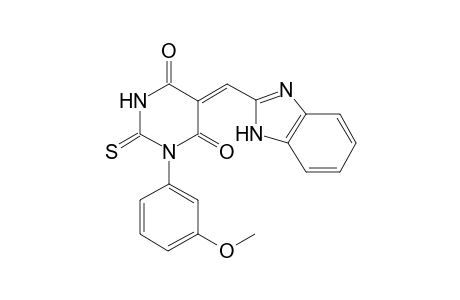 (5Z)-5-(1H-benzimidazol-2-ylmethylene)-1-(3-methoxyphenyl)-2-thioxo-hexahydropyrimidine-4,6-dione