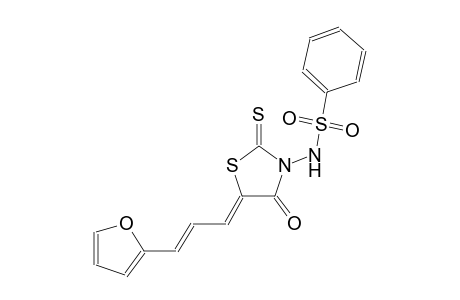 N-{(5Z)-5-[(2E)-3-(2-furyl)-2-propenylidene]-4-oxo-2-thioxo-1,3-thiazolidin-3-yl}benzenesulfonamide