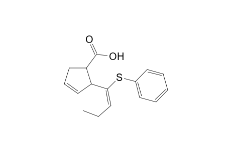 3-Cyclopentene-1-carboxylic acid, 2-[1-(phenylthio)-1-butenyl]-, cis-(.+-.)-