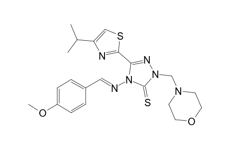 4-(4-methoxybenzylideneamino)-5-(4-isopropylthiazol-2-yl)-2-(morpholinomethyl)-2H-1,2,4-triazole-3(4H)-thione