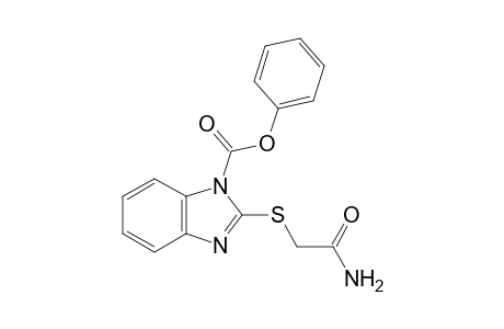2-[(2-amino-2-keto-ethyl)thio]benzimidazole-1-carboxylic acid phenyl ester