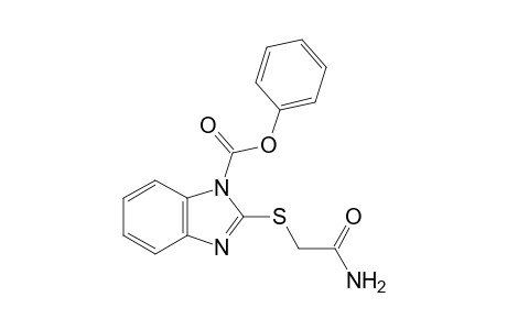 2-[(2-amino-2-keto-ethyl)thio]benzimidazole-1-carboxylic acid phenyl ester
