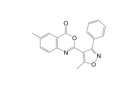 6-methyl-2-(5-methyl-3-phenyl-4-isoxazolyl)-4H-3,1-benzoxazin-4-one