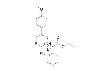 3-Ethoxycarbonylmethyl-5-(4-methoxyphenyl)-2-phenylimino-3,6-dihydro-2H-1,3,4-thiadiazinium bromide