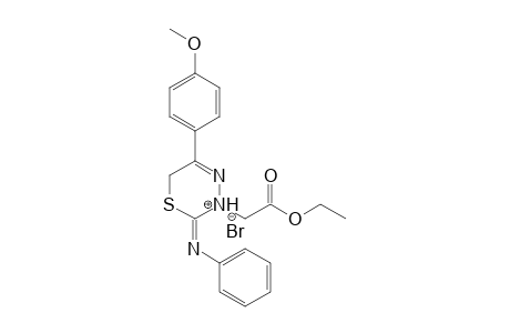 3-Ethoxycarbonylmethyl-5-(4-methoxyphenyl)-2-phenylimino-3,6-dihydro-2H-1,3,4-thiadiazinium bromide