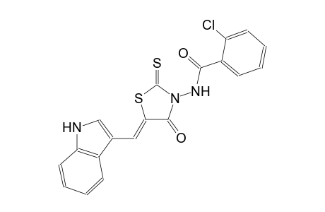 2-chloro-N-[(5Z)-5-(1H-indol-3-ylmethylene)-4-oxo-2-thioxo-1,3-thiazolidin-3-yl]benzamide