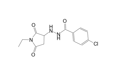 4-chloro-N'-(1-ethyl-2,5-dioxo-3-pyrrolidinyl)benzohydrazide