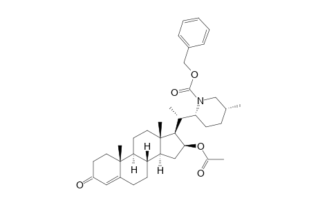 (22S,25R)-16-BETA-ACETOXY-22,26-N-CBZ-EPIMINOCHOLEST-4-EN-3-ONE