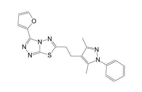 [1,2,4]triazolo[3,4-b][1,3,4]thiadiazole, 6-[2-(3,5-dimethyl-1-phenyl-1H-pyrazol-4-yl)ethyl]-3-(2-furanyl)-